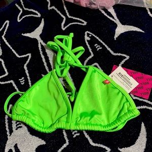 New Doll swimwear neon green modern fit top